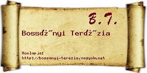 Bossányi Terézia névjegykártya